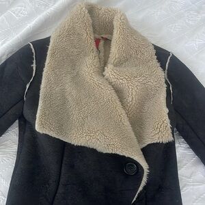 Sherpa lined dress coat
